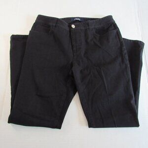 Chaps Flat Front Stretch Mid Rise Black Casual Pants Size 8 Petite